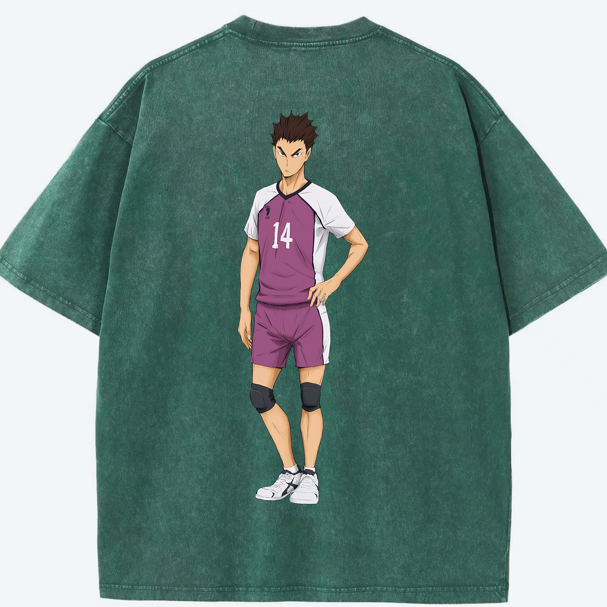 （画像用） ハイキュー!! Haikyu!! 綿100% ヴィンテージ風 半袖Tシャツ（背面プリント）